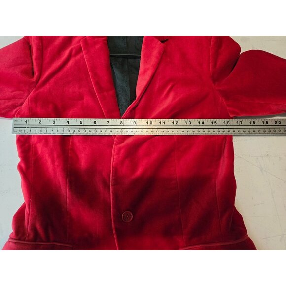 Zadig & Voltaire Womens Red Velvet Vero Blazer 38 Tailored Fit Single Button - Picture 8 of 9